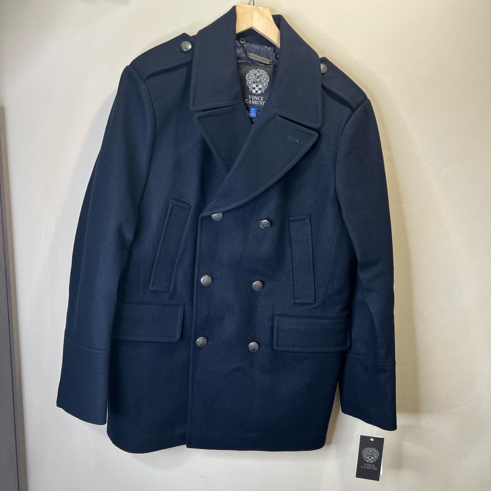 VINCE CAMUTO Men’s Double Breasted Nautical Peacot Jacket Size M